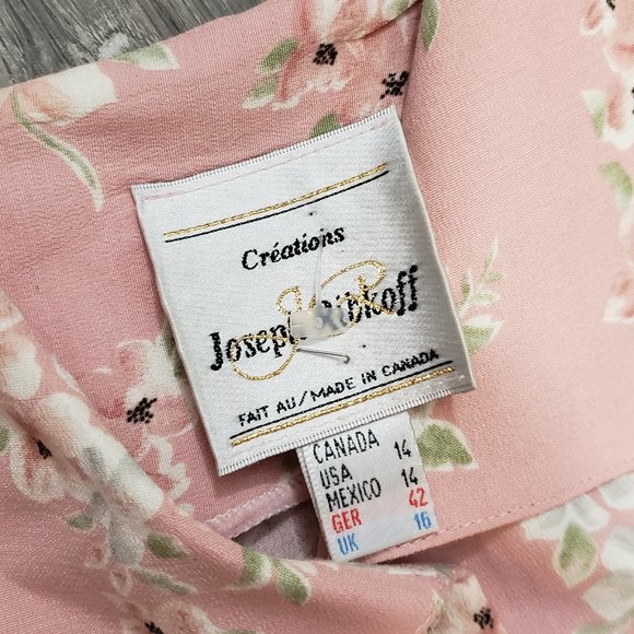 Joseph Ribkoff  Vintage Cottagecore Pink Floral Dress 10 - Picture 8 of 10